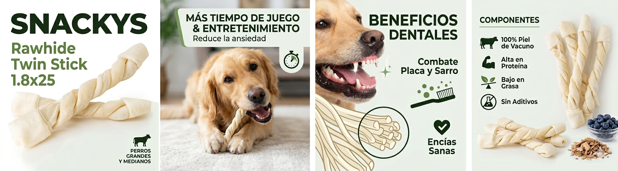 Snackys Rawhide Twin stick 1.8x25 - Imagen 2