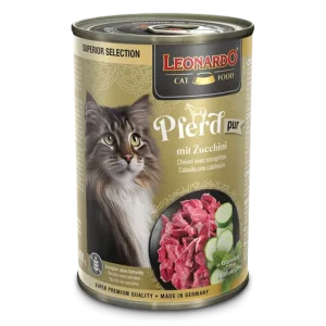 Leonardo Comida Húmeda Superior de Caballo con Calabacin para Gatos