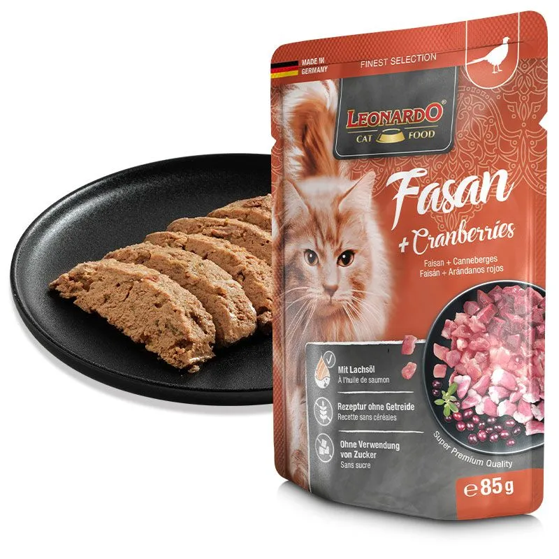 Leonardo Comida Húmeda Menú Faisán + Arándano Rojo para Gatos - Image 2