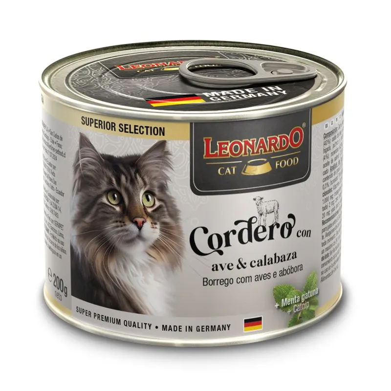 Leonardo Comida Húmeda Superior de Cordero con Ave y Calabaza para Gatos - Imagen 3