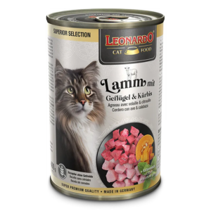 Leonardo Comida Húmeda Superior de Cordero con Ave y Calabaza para Gatos